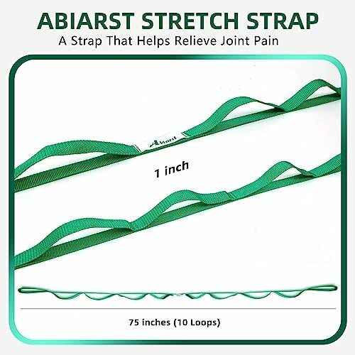 Abiart stretch strap with loops for joint pain relief