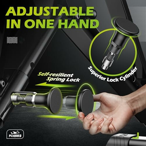 Adjustable fitness bench with superior lock cylinder and spring lock mechanism.