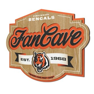 Cincinnati Bengals Fan Cave sign with team logo and 'Est. 1968'.