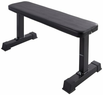 Black flat weight bench for workouts