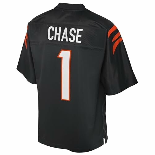 Black football jersey with Chase and number 1 on the back.