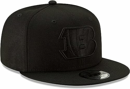Black snapback cap with embroidered logo