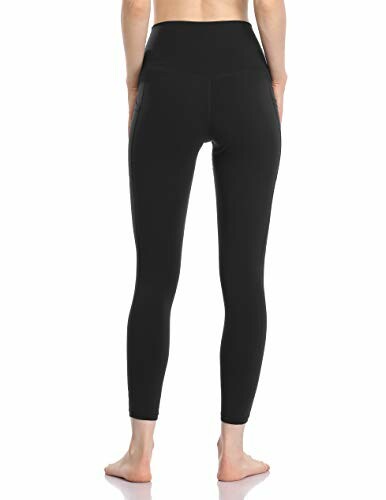 Back view of person wearing black yoga pants