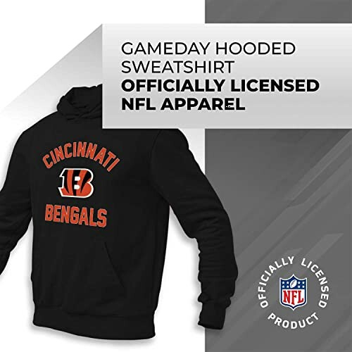 Cincinnati Bengals hooded sweatshirt, officially licensed NFL apparel.