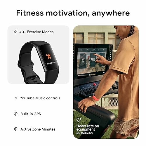 Smartwatch with exercise modes and treadmill interface.