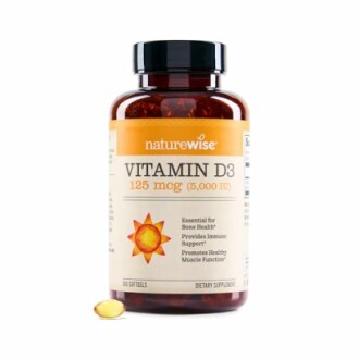 NatureWise Vitamin D3 supplement bottle and softgel.