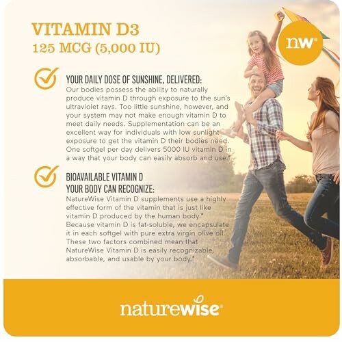 NatureWise Vitamin D3 supplement information card