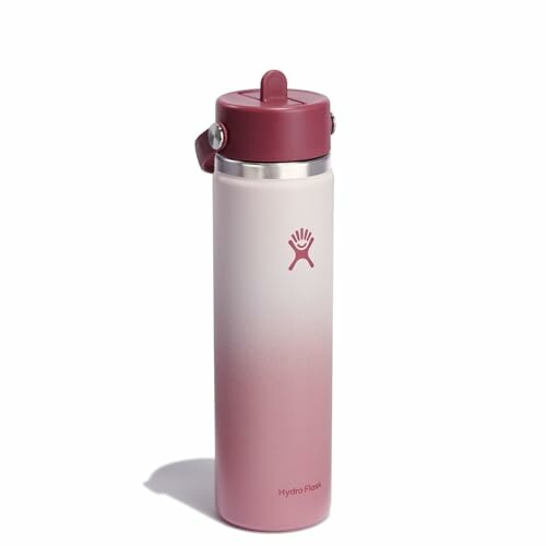 Pink Hydro Flask water bottle with lid