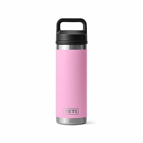 Pink insulated water bottle with handle