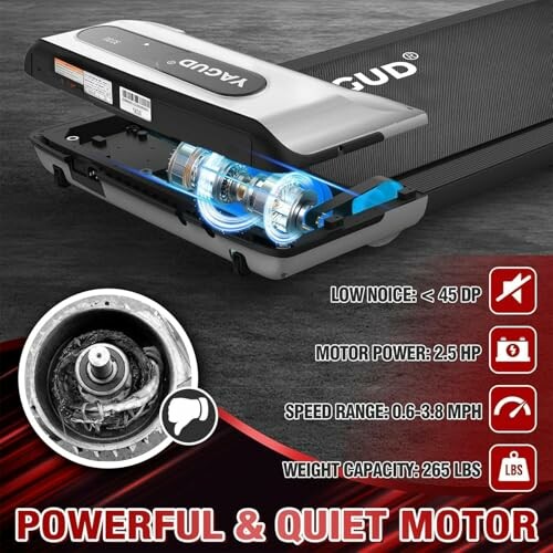 Treadmill motor with specifications and features.