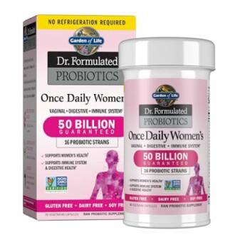 Garden of Life Dr. Formulated Probiotics Once Daily Women's supplement packaging.