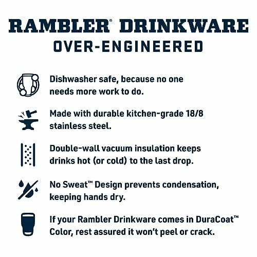 Rambler Drinkware features and benefits description.