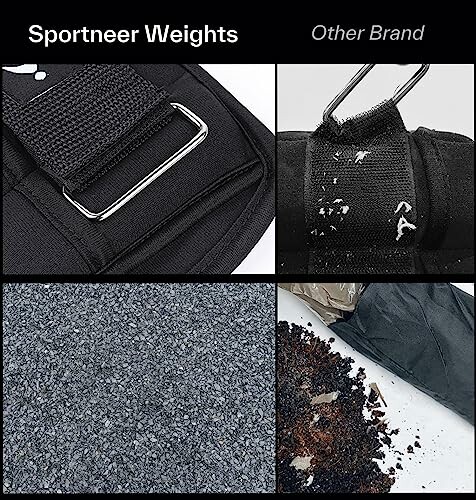 Comparison of Sportneer weights with another brand, showing quality differences.