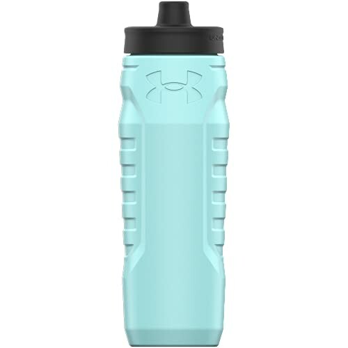Light blue Under Armour water bottle with black lid