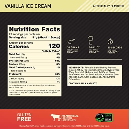 Vanilla ice cream nutrition facts and ingredients label