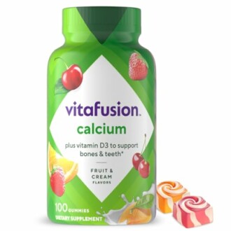 Vitafusion calcium gummies with fruit and cream flavors