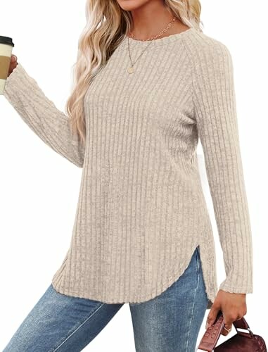 Saloogoe Long Sleeve Tunic Tops